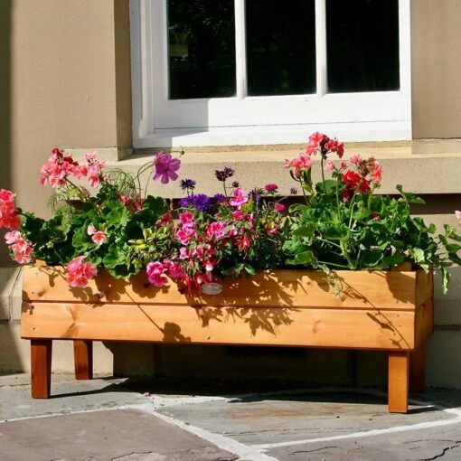 Golden Larch Trough On Legs