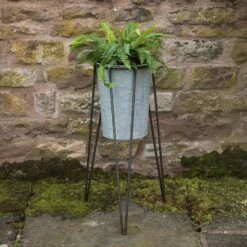 Tall Galvanised Planter With Stand