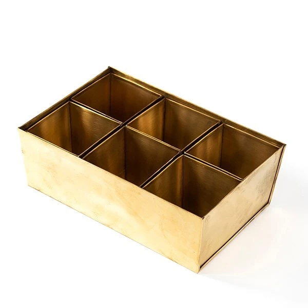 Brass Tray With 6 Brass Grow Pods - Image 6