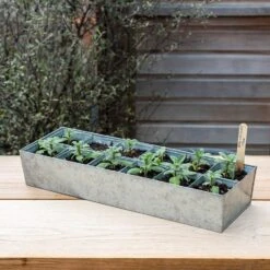 Galvanised Tray With 12 Large Grow Pods