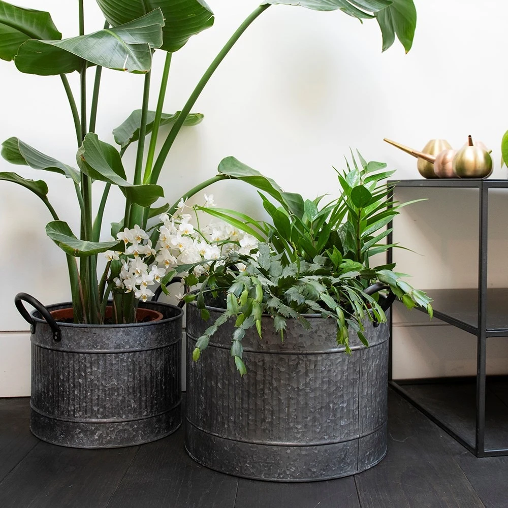 Round Troughs With Blackened Handles - Set Of 2 - Image 2