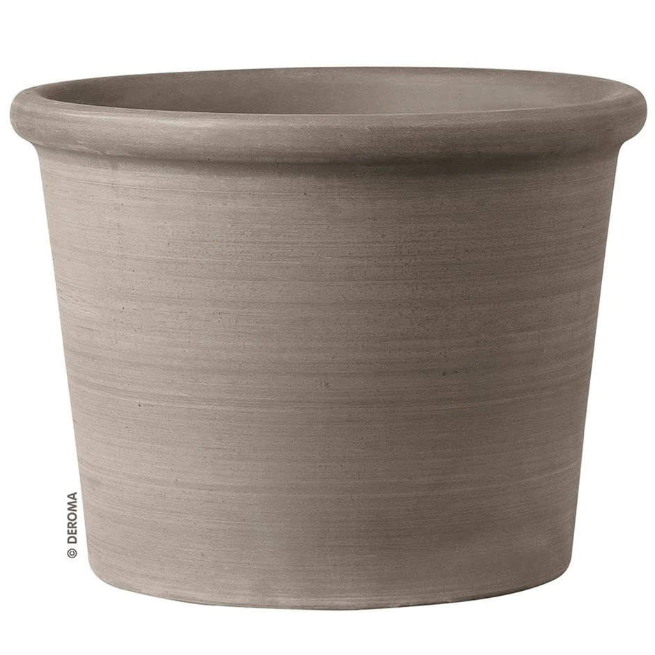 Italian Terracotta Cylinder Pot - Grey