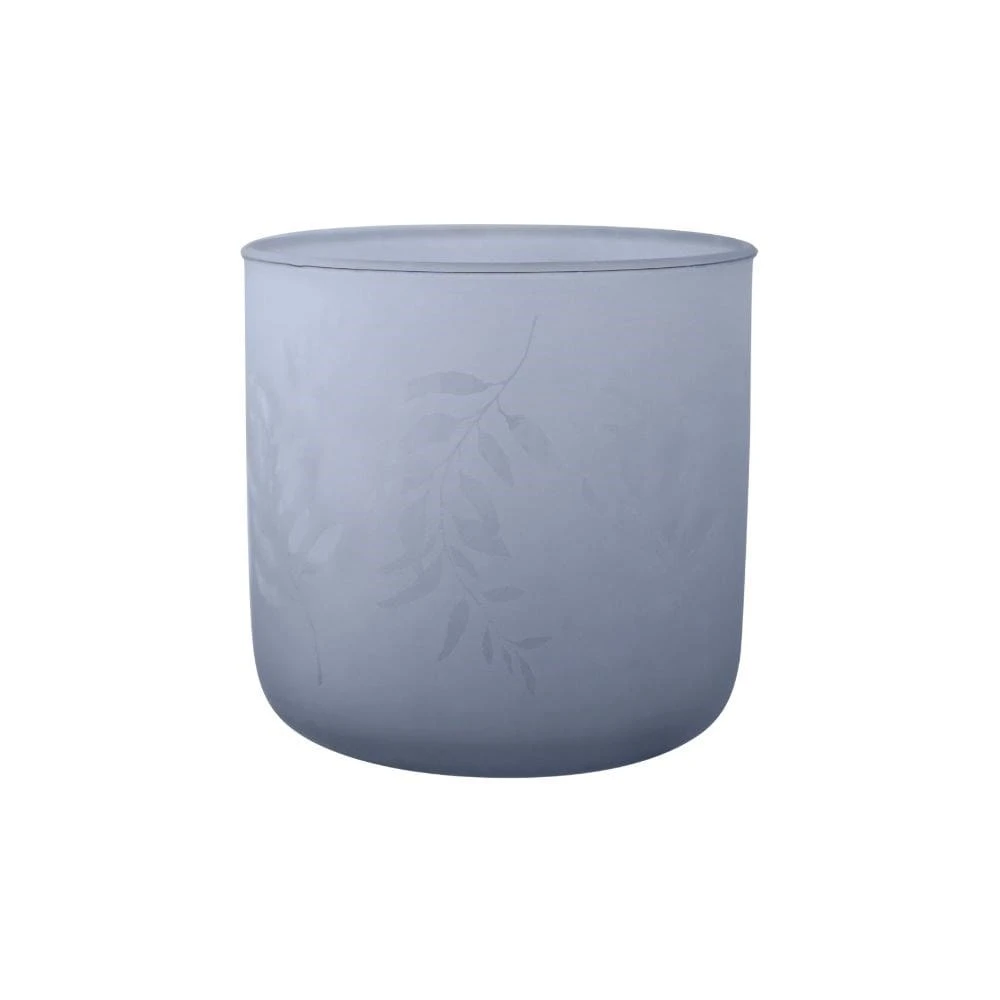Frosted Glass Plant Pot - Light Blue - Image 2