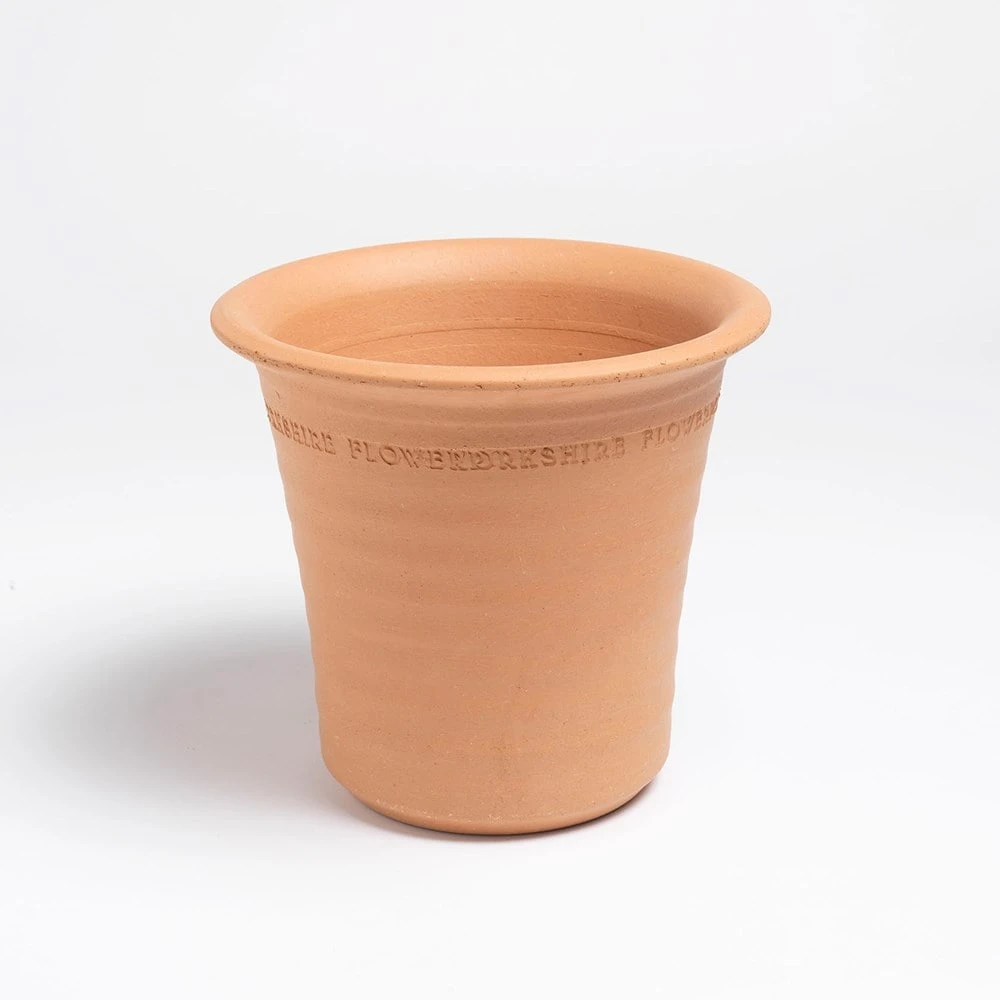 Terracotta Ribbed Flowerpot Small - Image 2