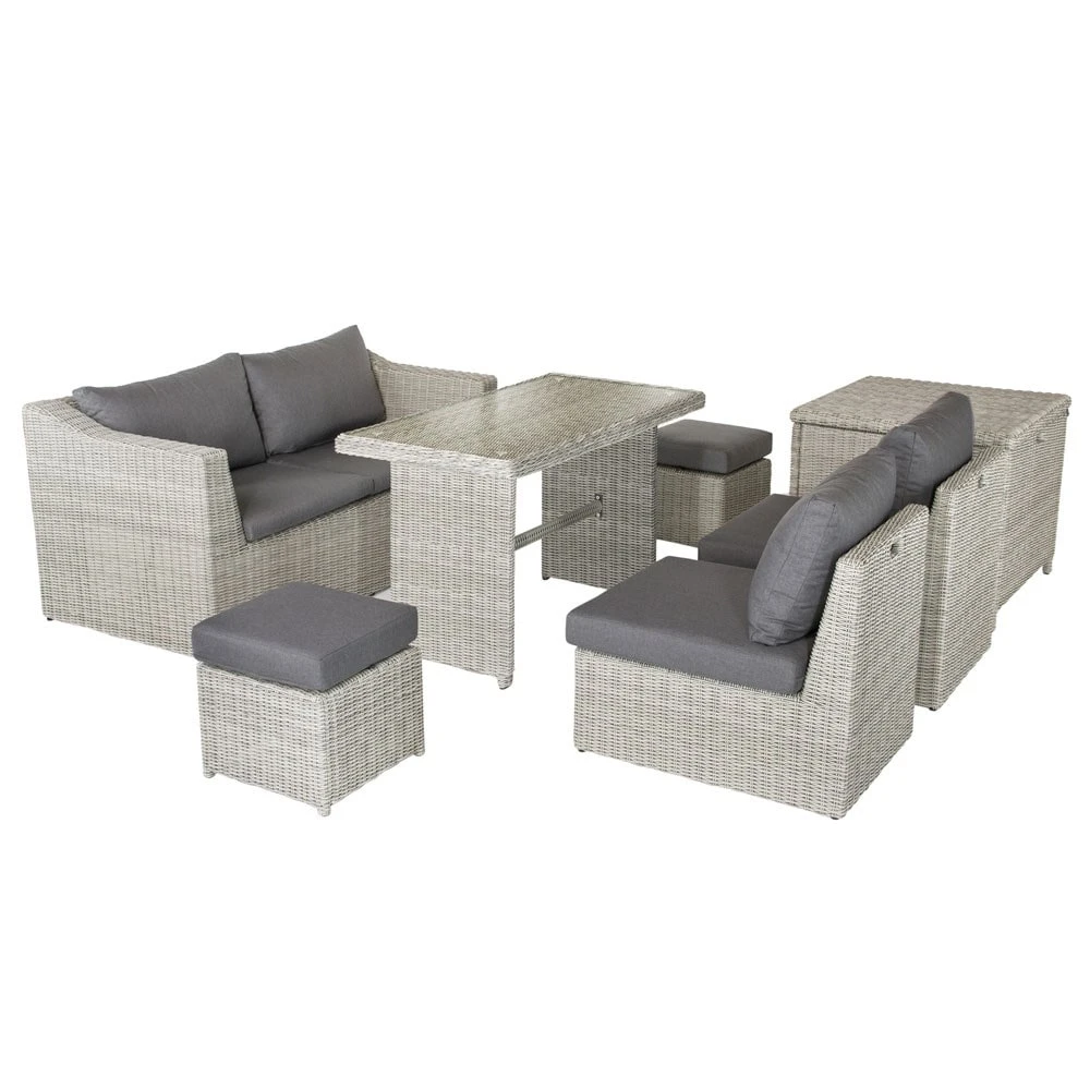 Lounge Set With Storage And Grey Cushions - Image 2