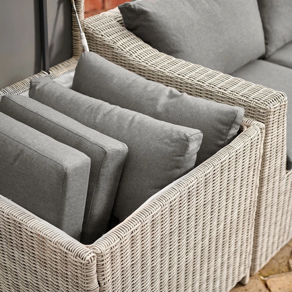 Lounge Set With Storage And Grey Cushions - Image 3