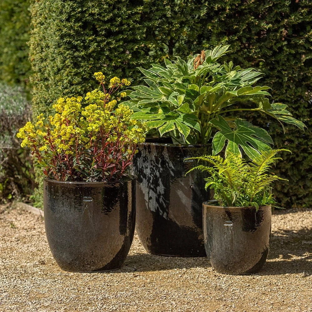 Glazed Ceramic Pot - Misty Black - Image 3