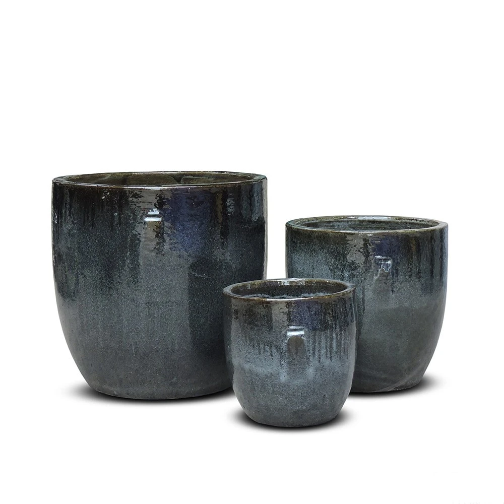 Glazed Ceramic Pot - Misty Black - Image 6