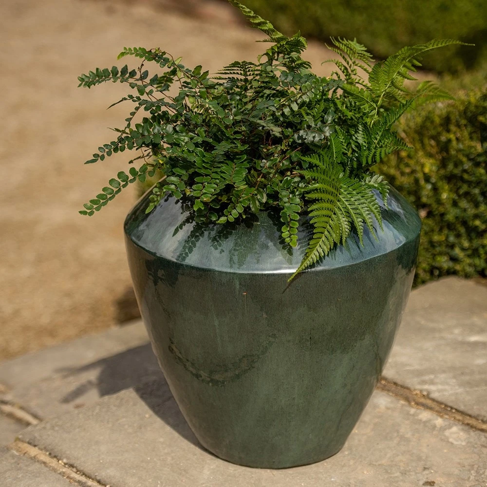 Glazed Terracotta Feature Pot - Moss Green - Image 2