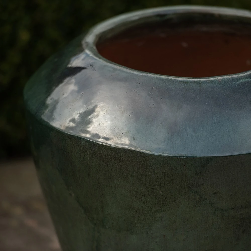 Glazed Terracotta Feature Pot - Moss Green - Image 3