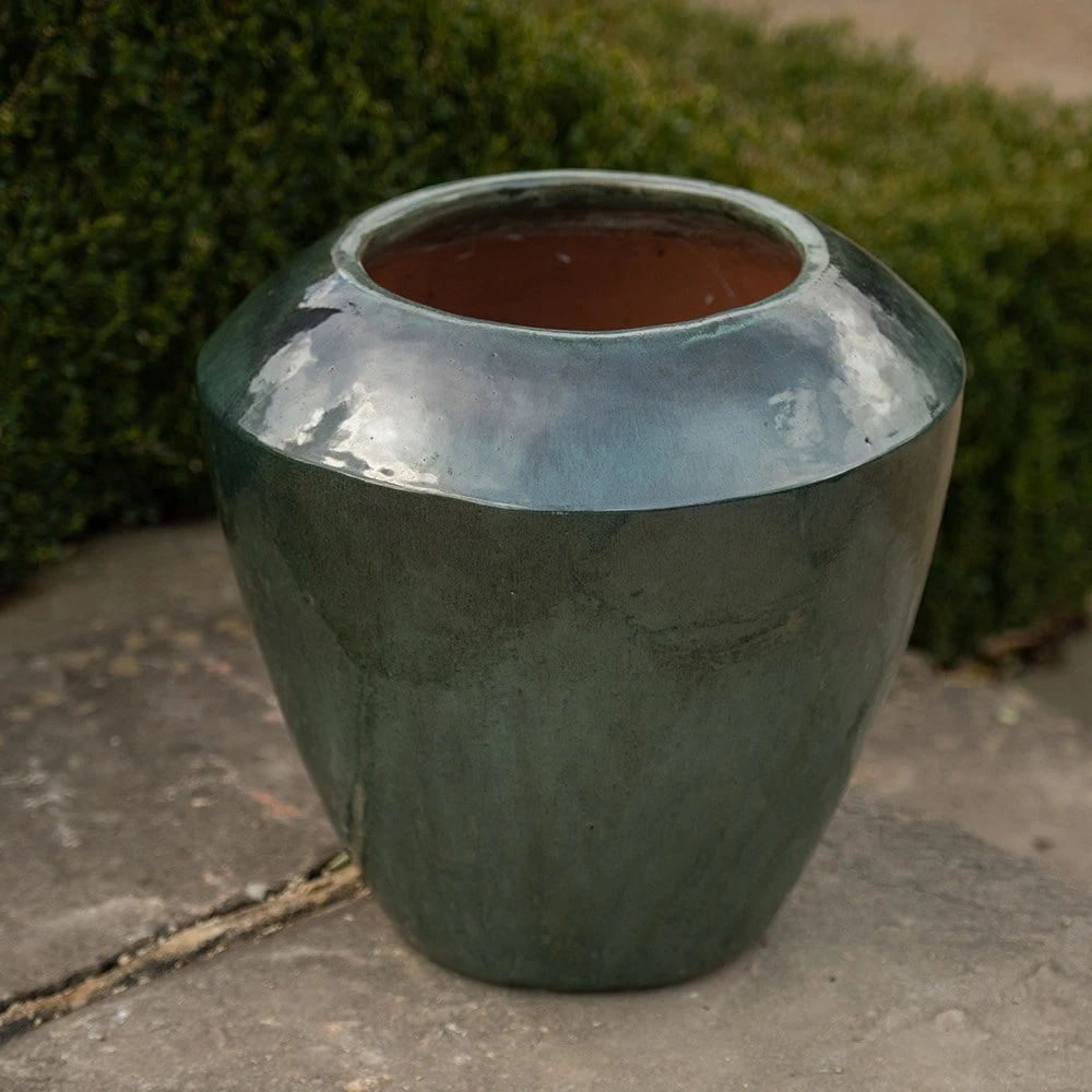 Glazed Terracotta Feature Pot - Moss Green - Image 4