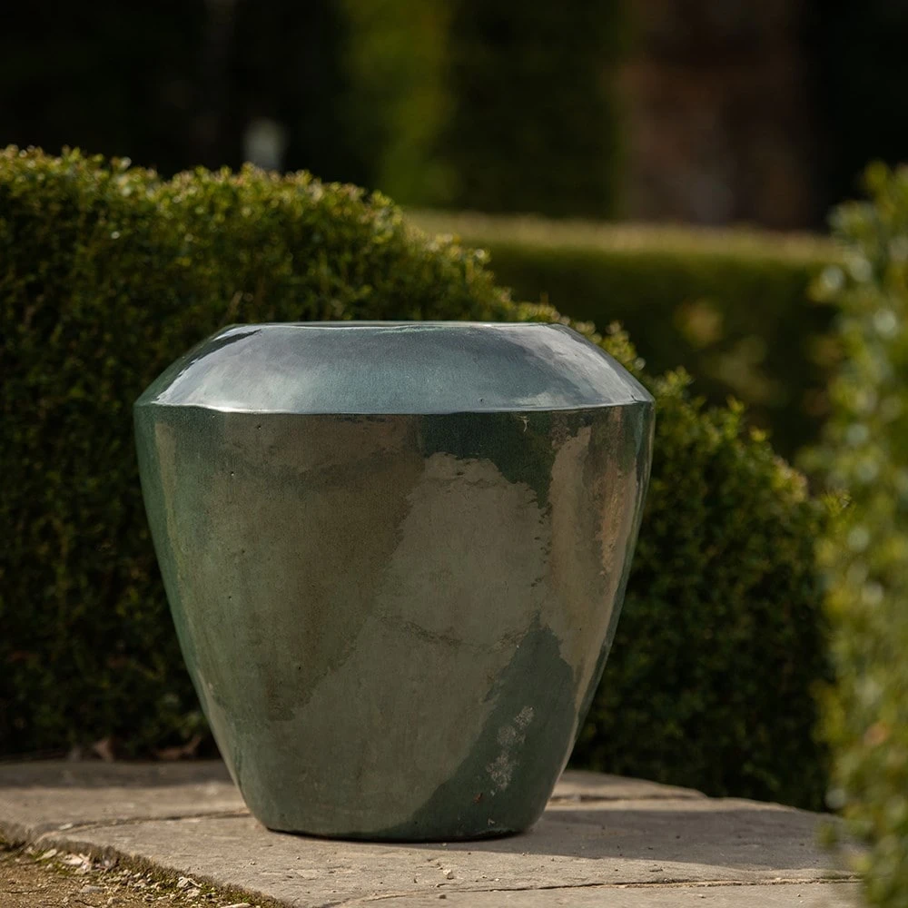 Glazed Terracotta Feature Pot - Moss Green - Image 5