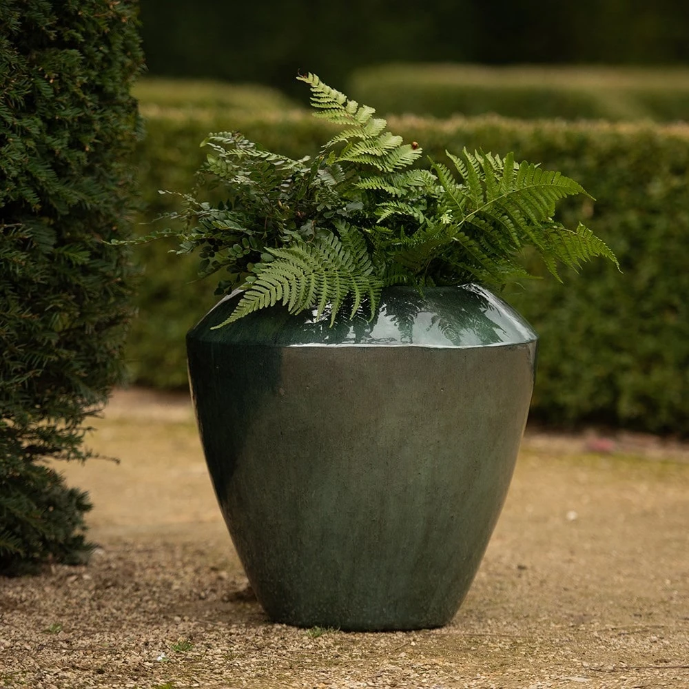 Glazed Terracotta Feature Pot - Moss Green - Image 6