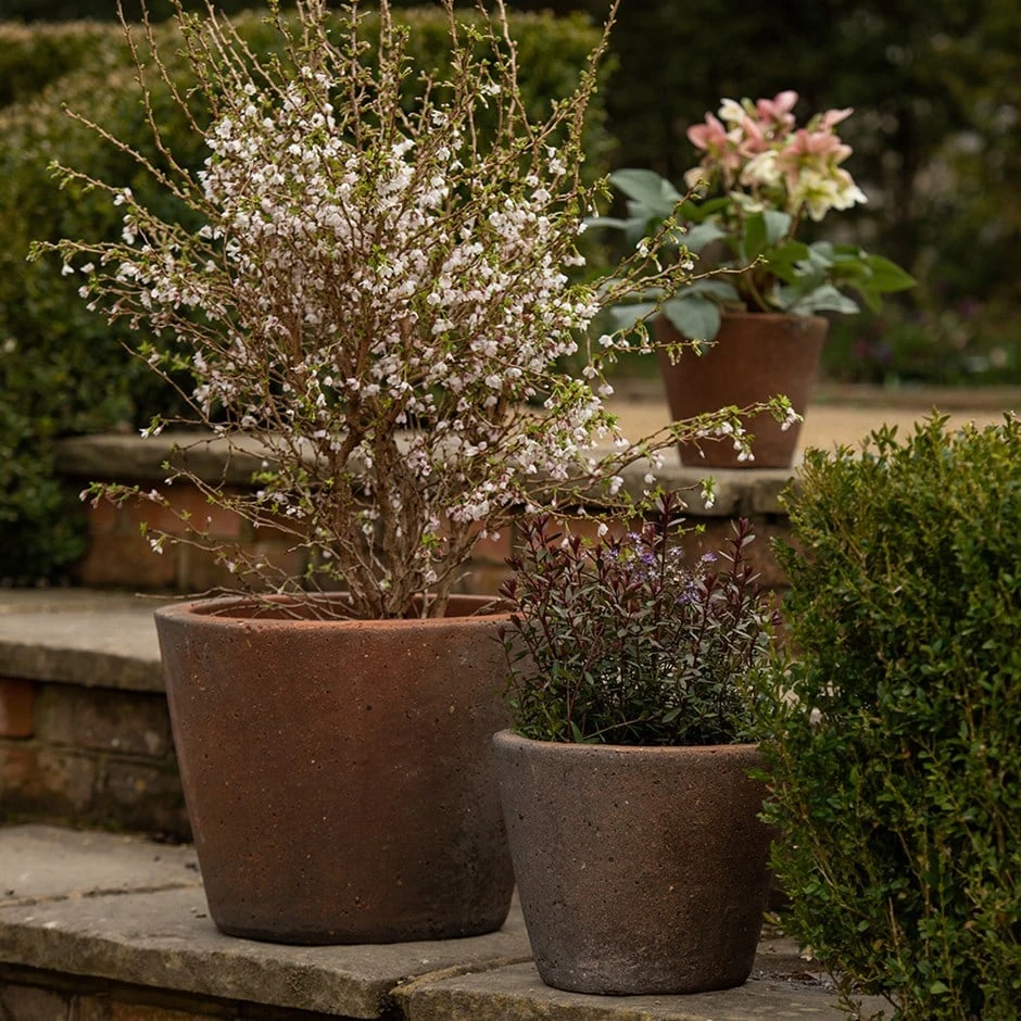 Tapered Terracotta Pot - Sandblasted