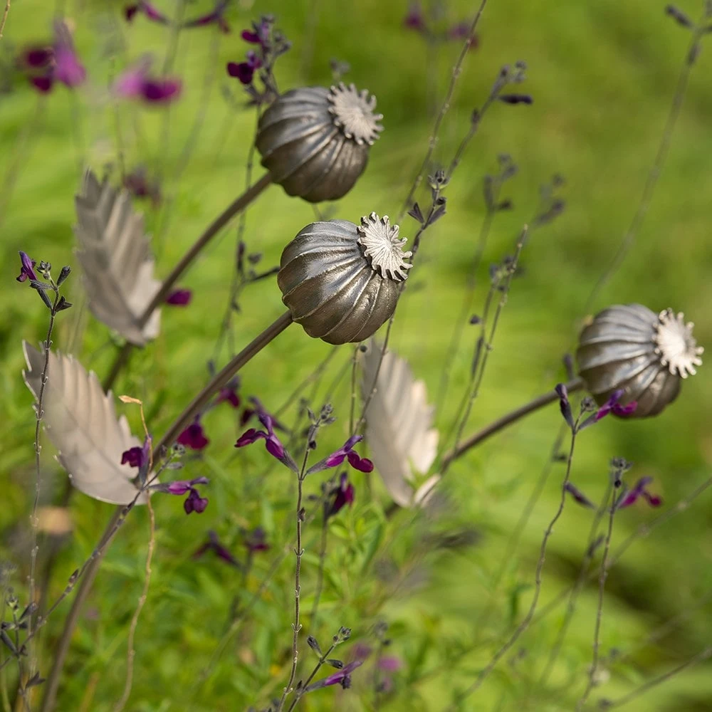 Poppy Seed Head Stake - Large Seed Head - Image 2