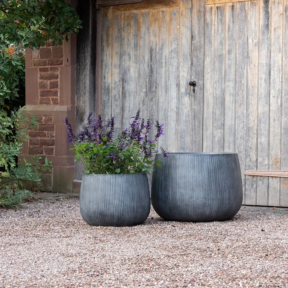 Ripple Bowl Planter - Ash Grey - Image 2